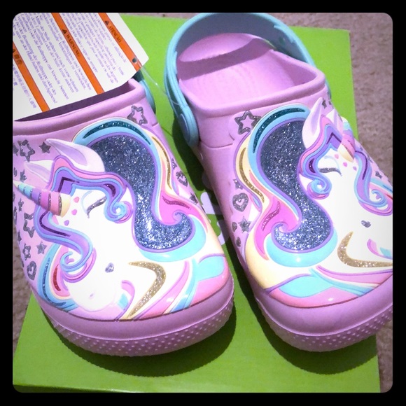unicorn crocs size 1